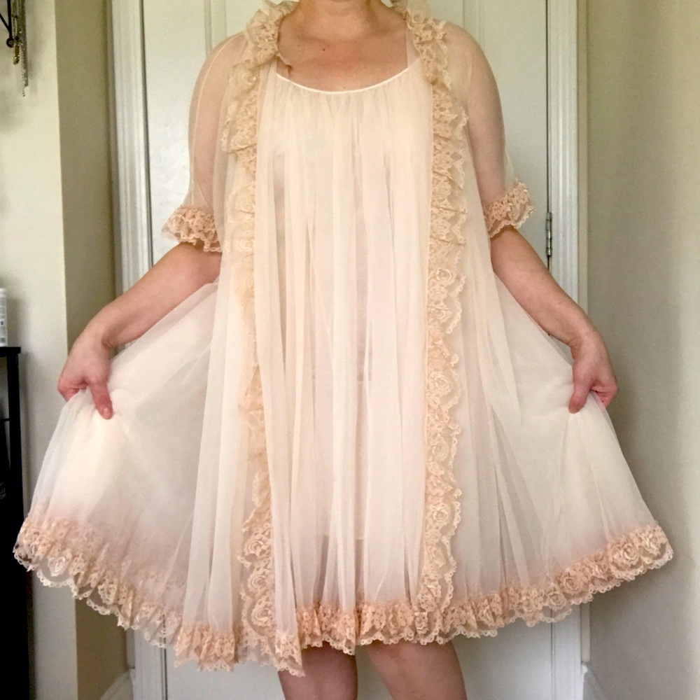 Vintage Tempo Peignoir Gown & Robe Set Size Small
